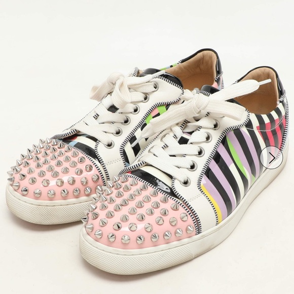 Christian Louboutin Multicolor Patent Leather Spiked Trainer